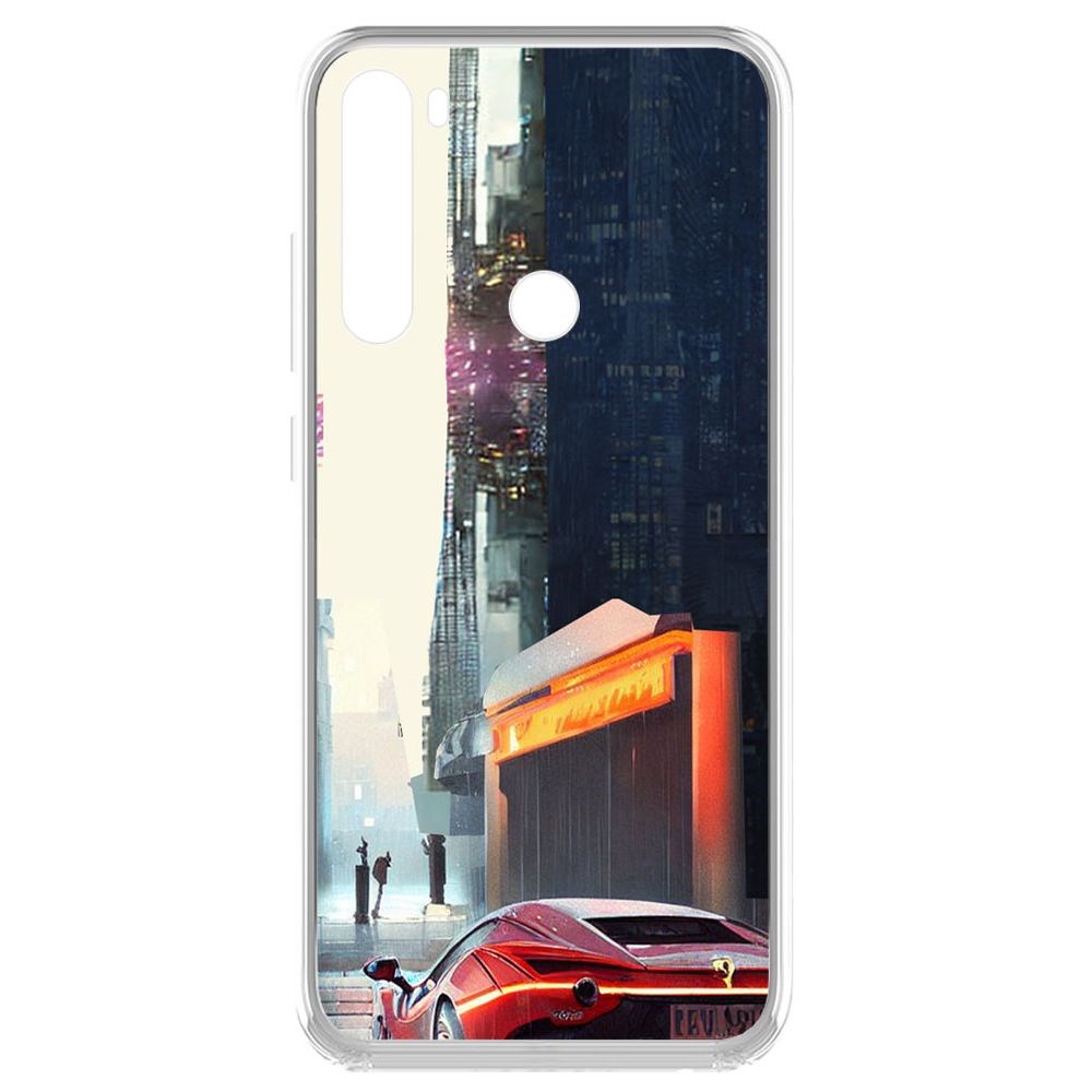 

Чехол-накладка Krutoff Clear Case Сити для Xiaomi Redmi Note 8 (2021), Прозрачный
