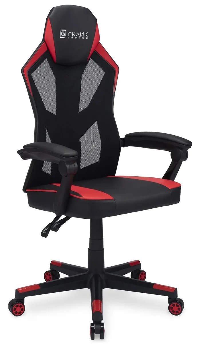 

Кресло игровое Oklick 121G, на колесиках, искусственная кожа/сетка, черный/красный 1873071, Кресло игровое Oklick 121G, на колесиках, искусственная кожа/сетка, черный/красный [1873071]