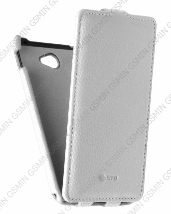 фото Кожаный чехол для sony xperia e4 sipo premium leather case - v-series (белый)