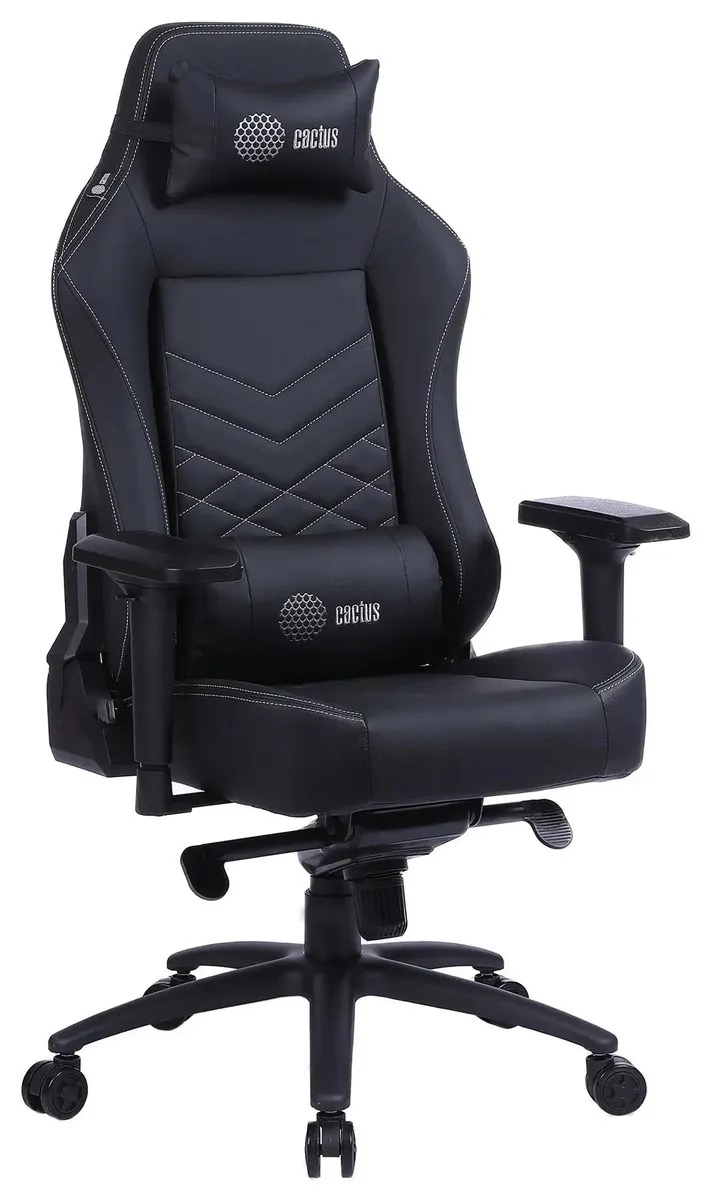 

Кресло игровое Cactus CS-CHR-0112BL, на колесиках, эко.кожа, черный