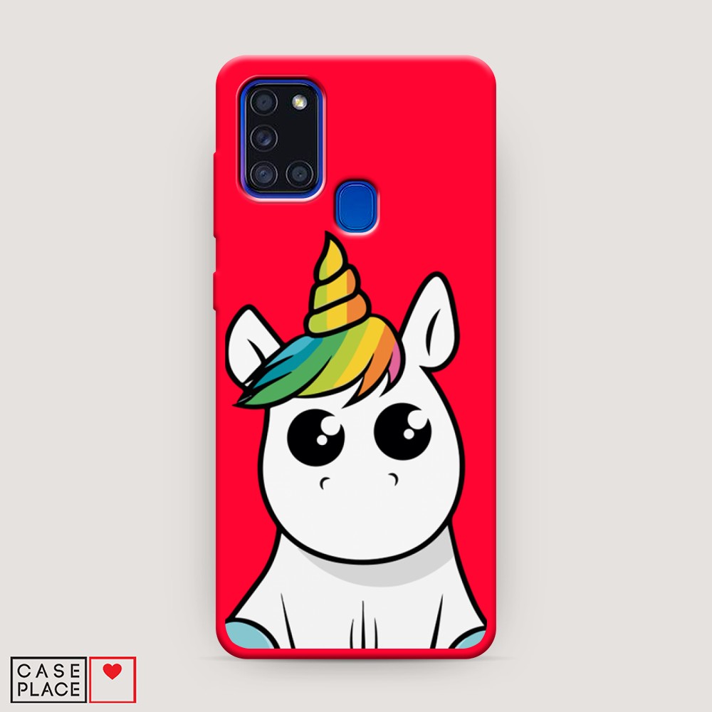 

Матовый силиконовый чехол "Глазастый единорог" на Samsung Galaxy A21s, Глазастый единорог