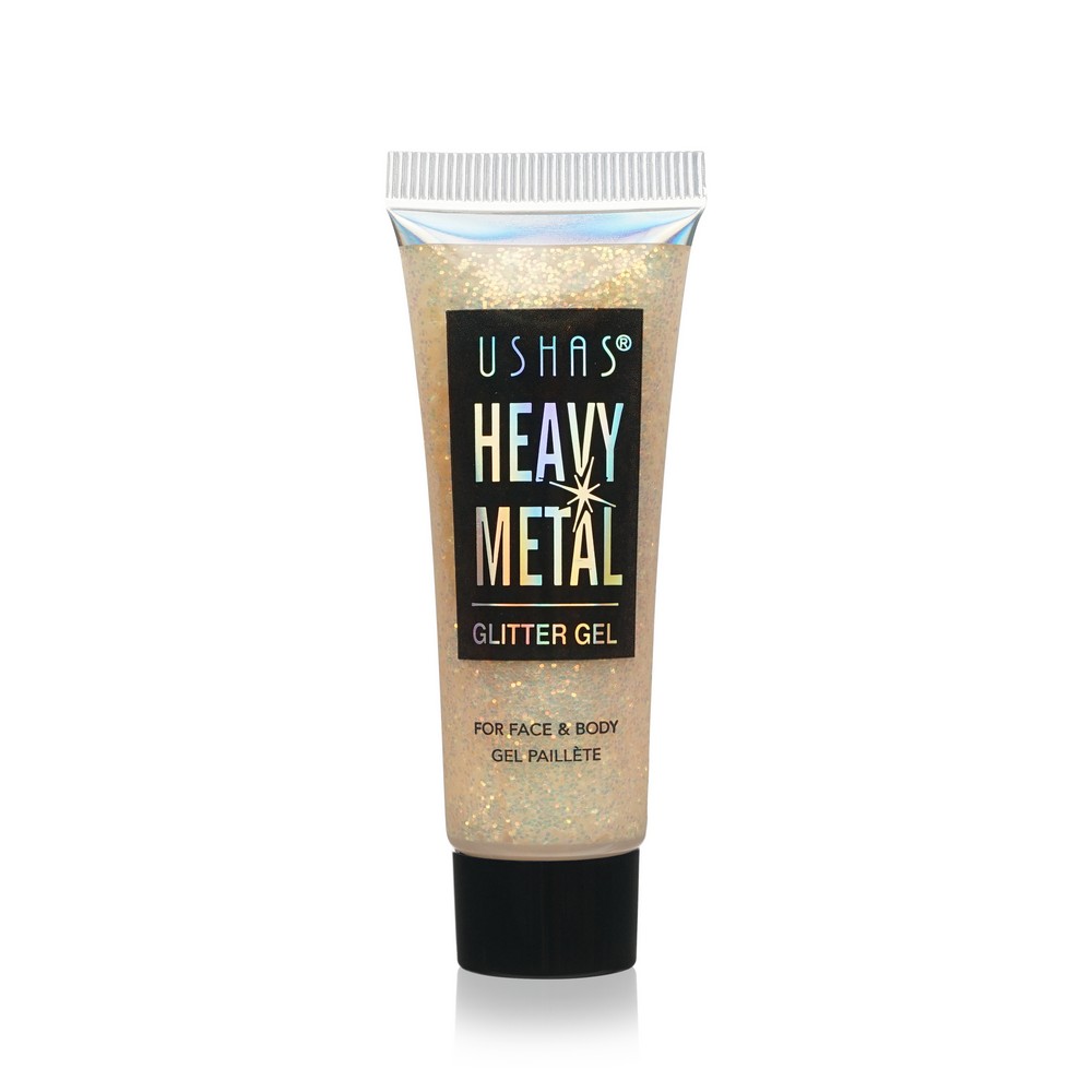 Глиттер-гель для век USHAS Heavy Metal, Золотой, 20г бутылочка для хранения с пипеткой 30 мл золотой белый