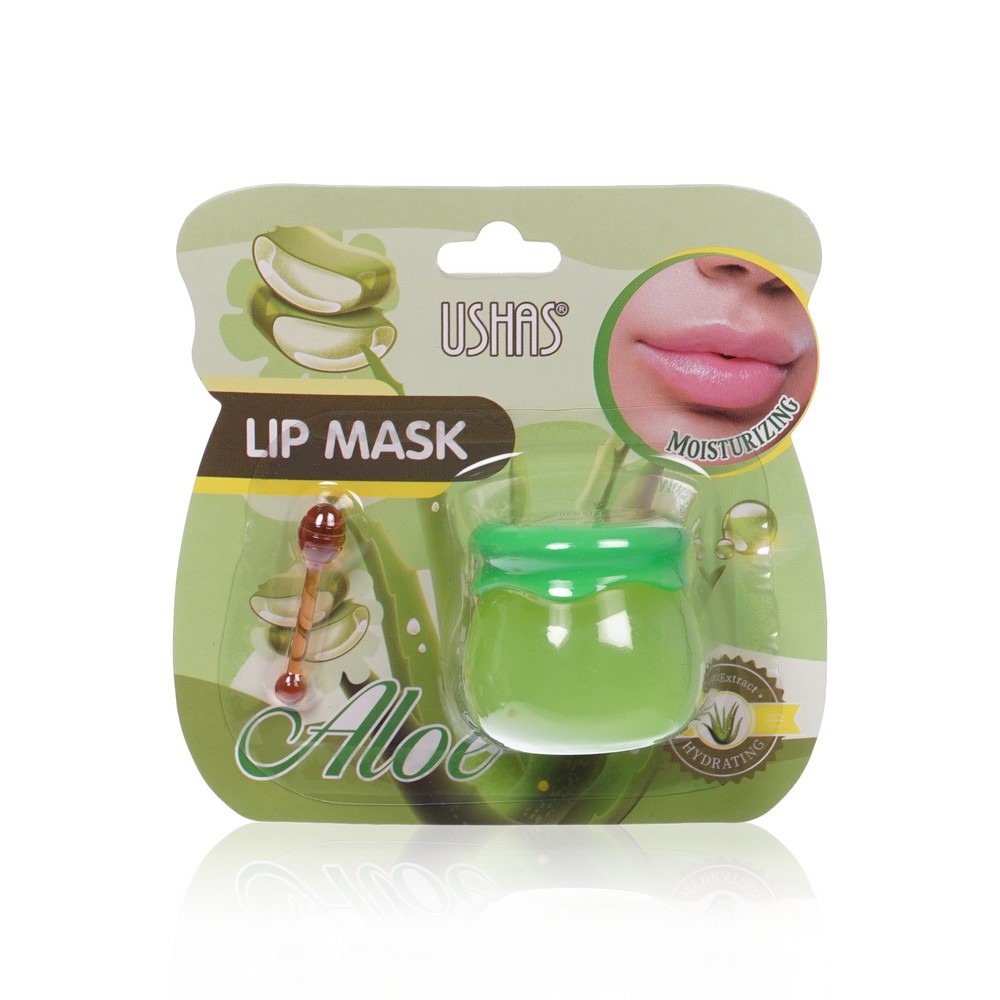 Маска для губ USHAS с ароматом алоэ 6г наполнитель впитывающий prettycat naturel цеолит силикагель с ароматом алоэ 2 кг