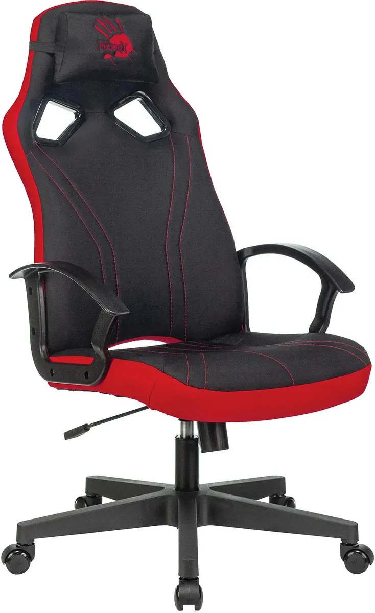 

Кресло игровое A4TECH Bloody GC-150, на колесиках, ткань, черный/красный