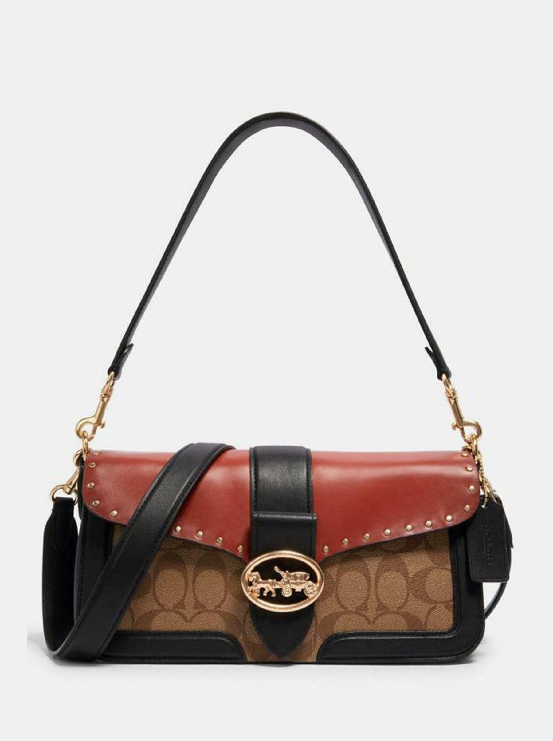 

Сумка женская Coach CH0107 коричневая;черная 15x8x25, Коричневый;черный, CH0107