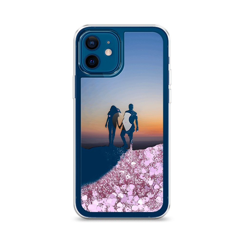 

Жидкий чехол с блестками "Пара на краю света" на Apple iPhone 12, 12594-1