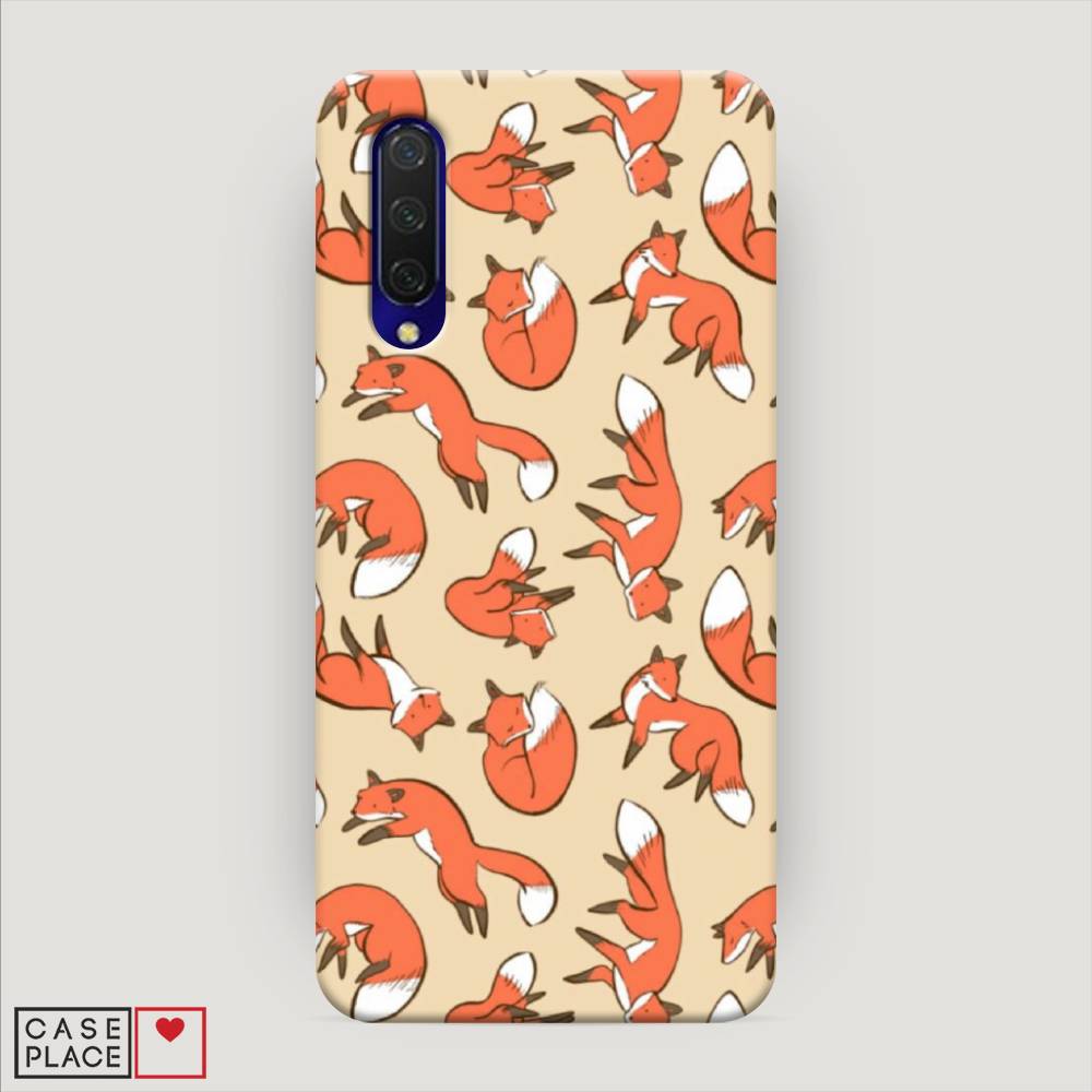 

Пластиковый чехол "Лисички фон" на Xiaomi Mi 9 Lite, 36720-2