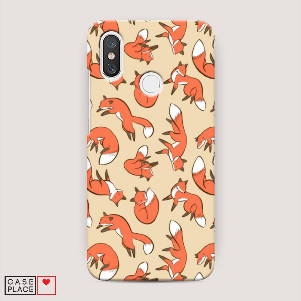 

Пластиковый чехол "Лисички фон" на Xiaomi Mi 8, 33520-2