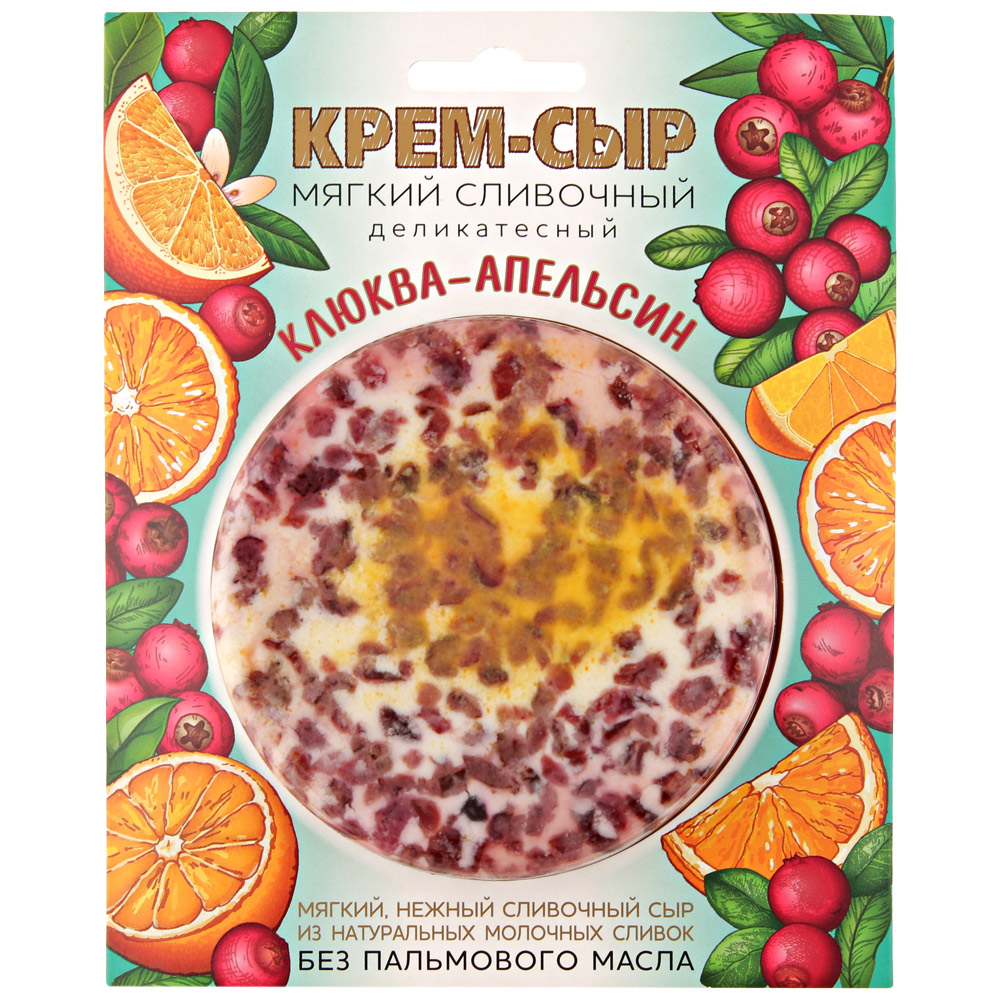 

Сыр мягкий Amyga сливочный клюква-апельсин 69% 120 г