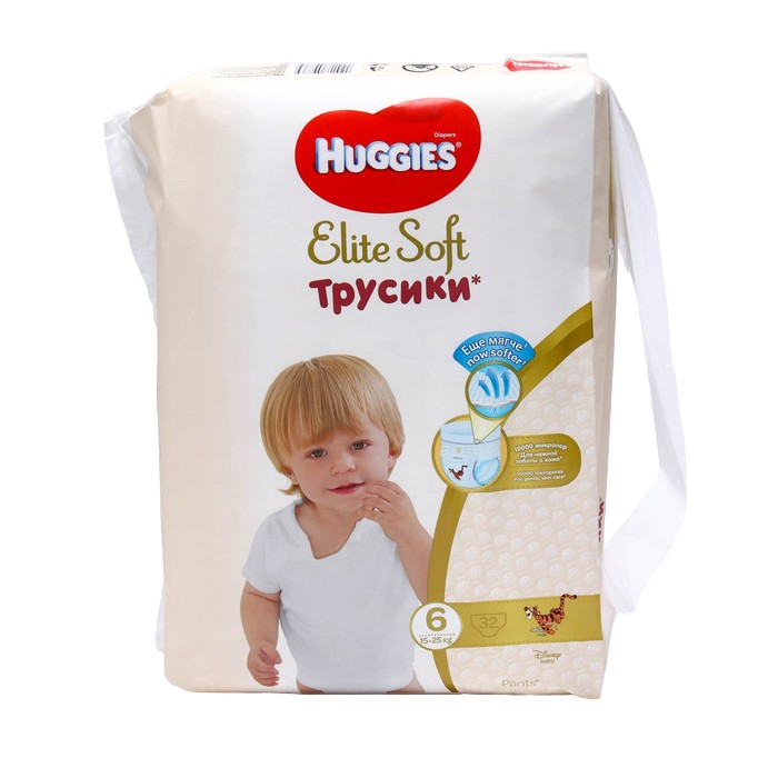 фото Трусики-подгузники huggies elite soft 6 (16-22 кг) 32 шт. 9401489