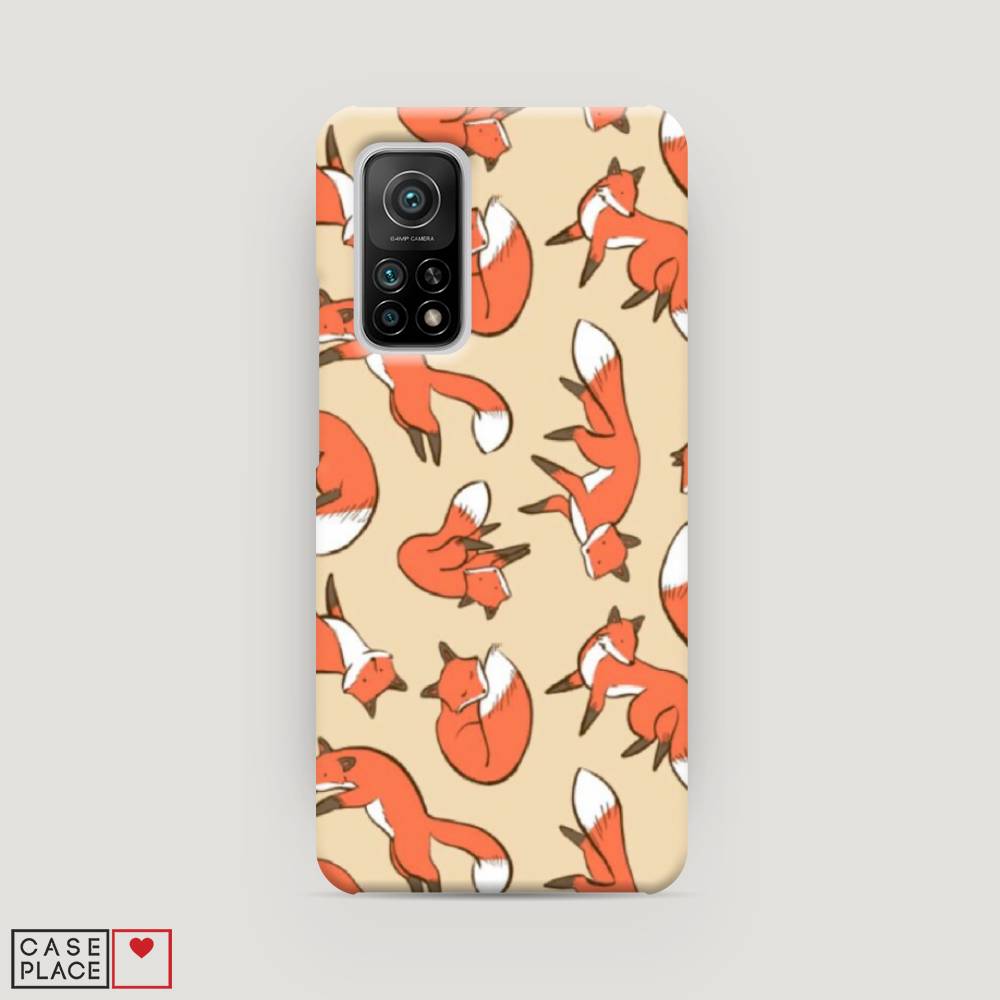 

Пластиковый чехол "Лисички фон" на Xiaomi Mi 10T, 39320-2
