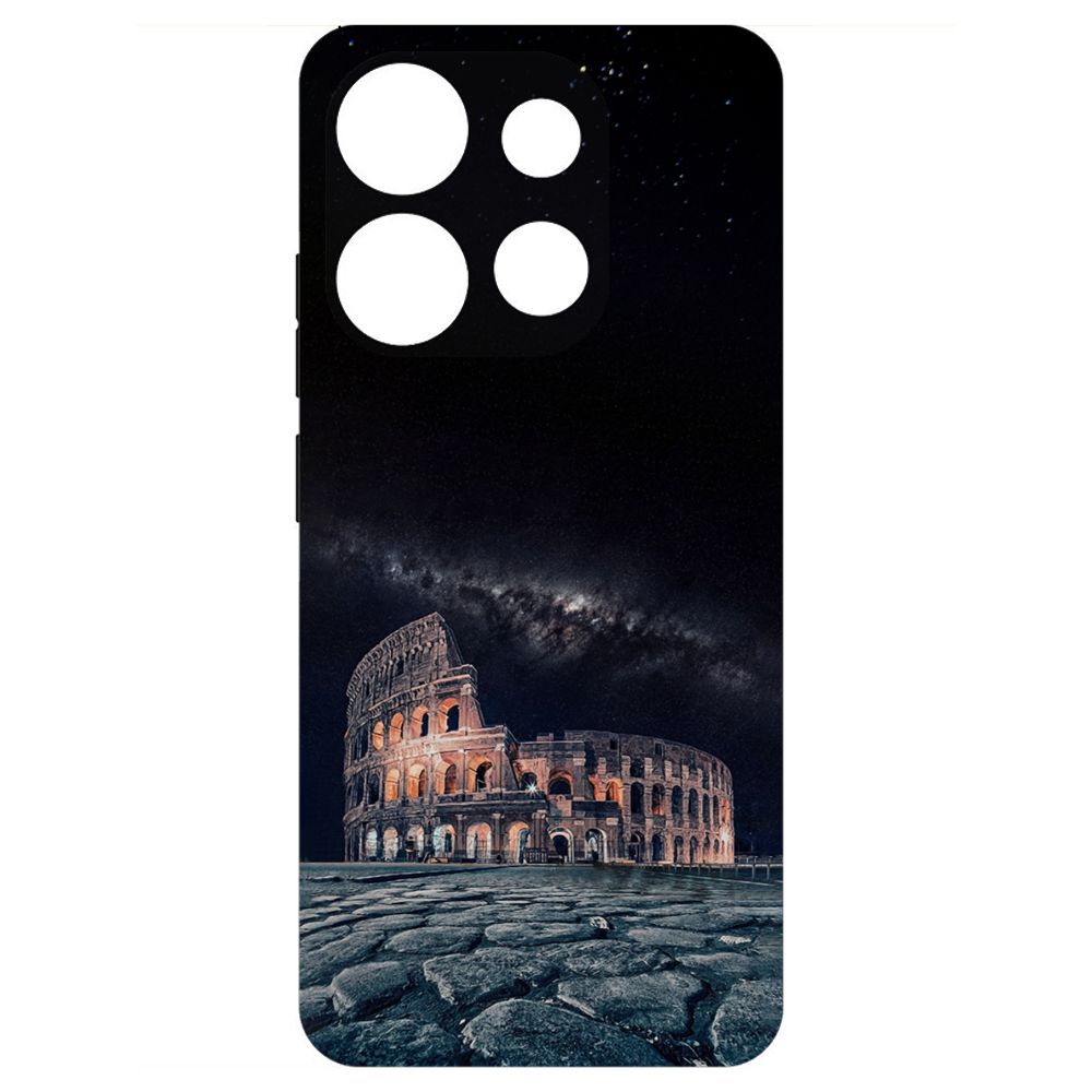 

Чехол-накладка Krutoff Soft Case Италия, Колизей для TECNO POP 7 Pro черный