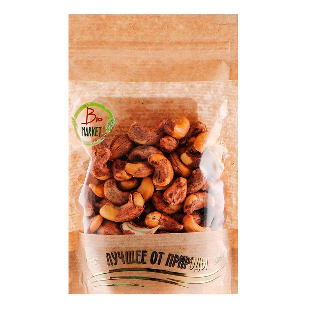 

Кешью Bio Market жареный с солью 130 г, в скорлупе