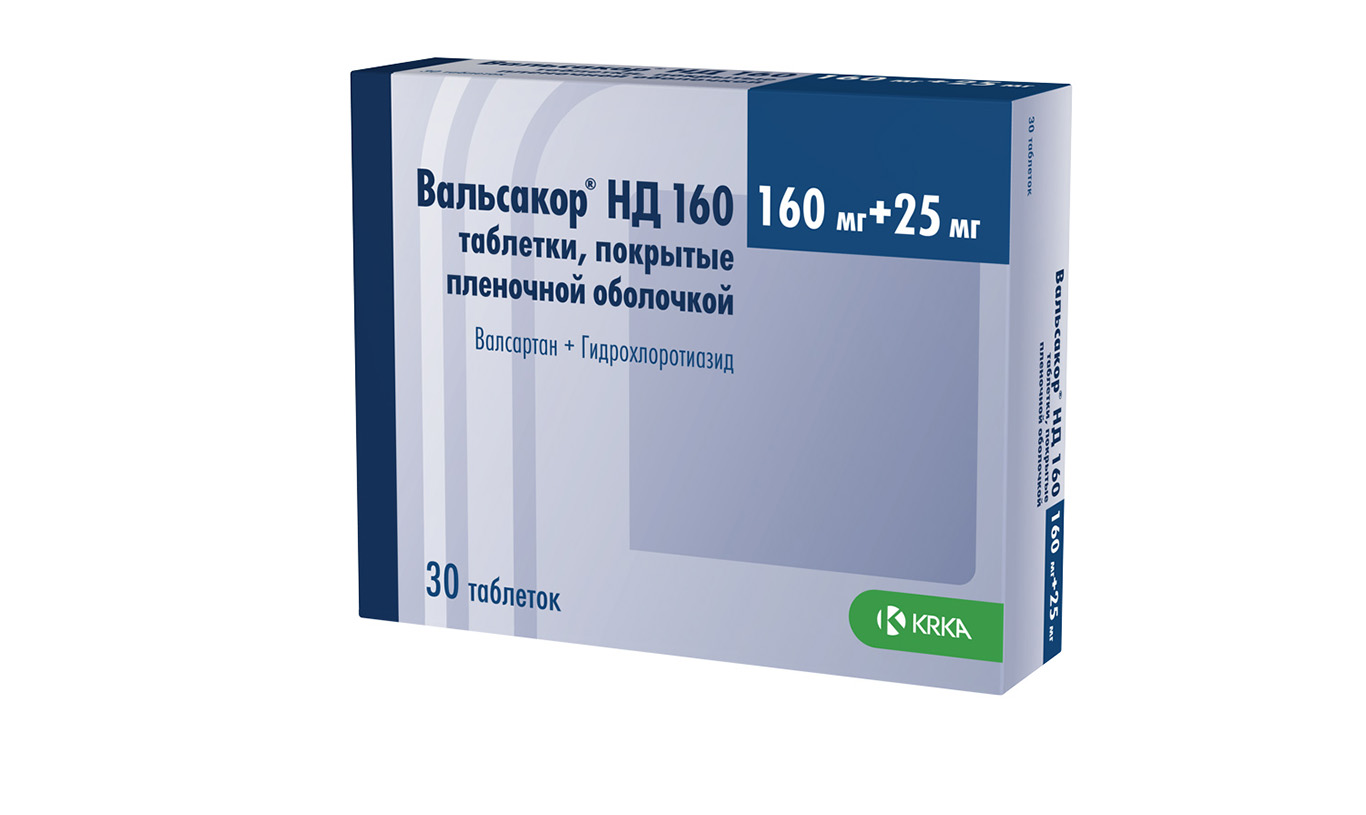 Вальсакор НД160 таблетки 160 мг+25 мг 30 шт. 100068549493