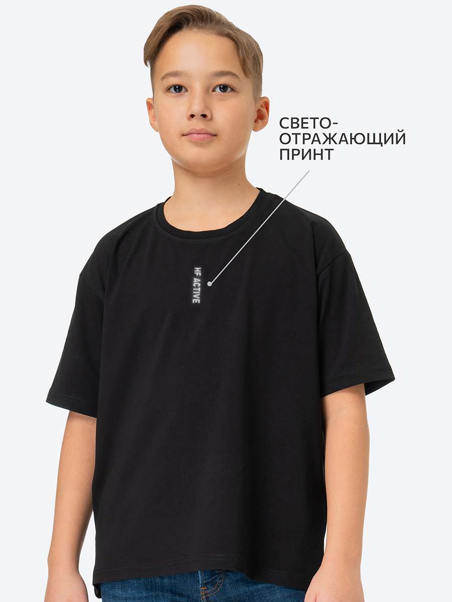 

Футболка детская Happy Fox HFJK211, черный, 122, HFJK211