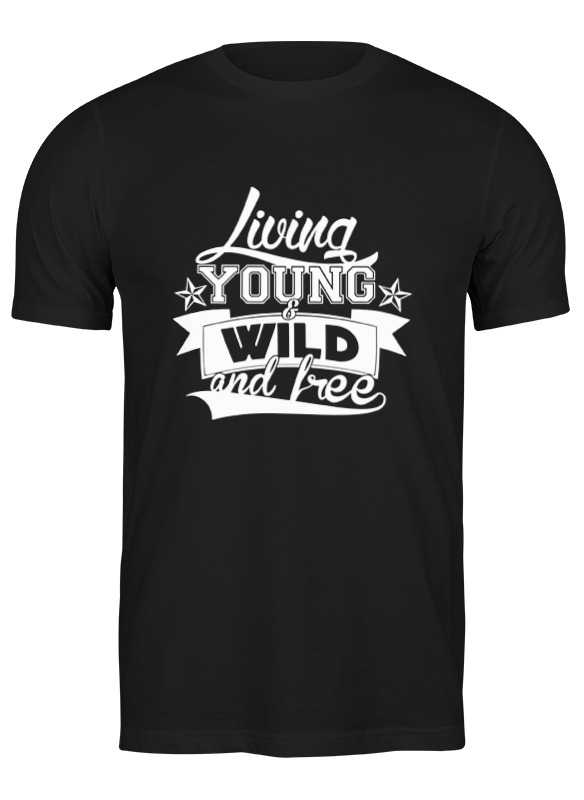 

Футболка мужская Printio Young, wild and free черная S, Черный, Young, wild and free