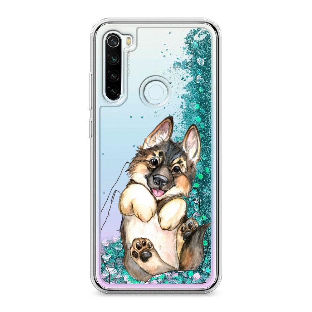 

Жидкий чехол с блестками "Овчарка в ладошках" на Xiaomi Redmi Note 8T