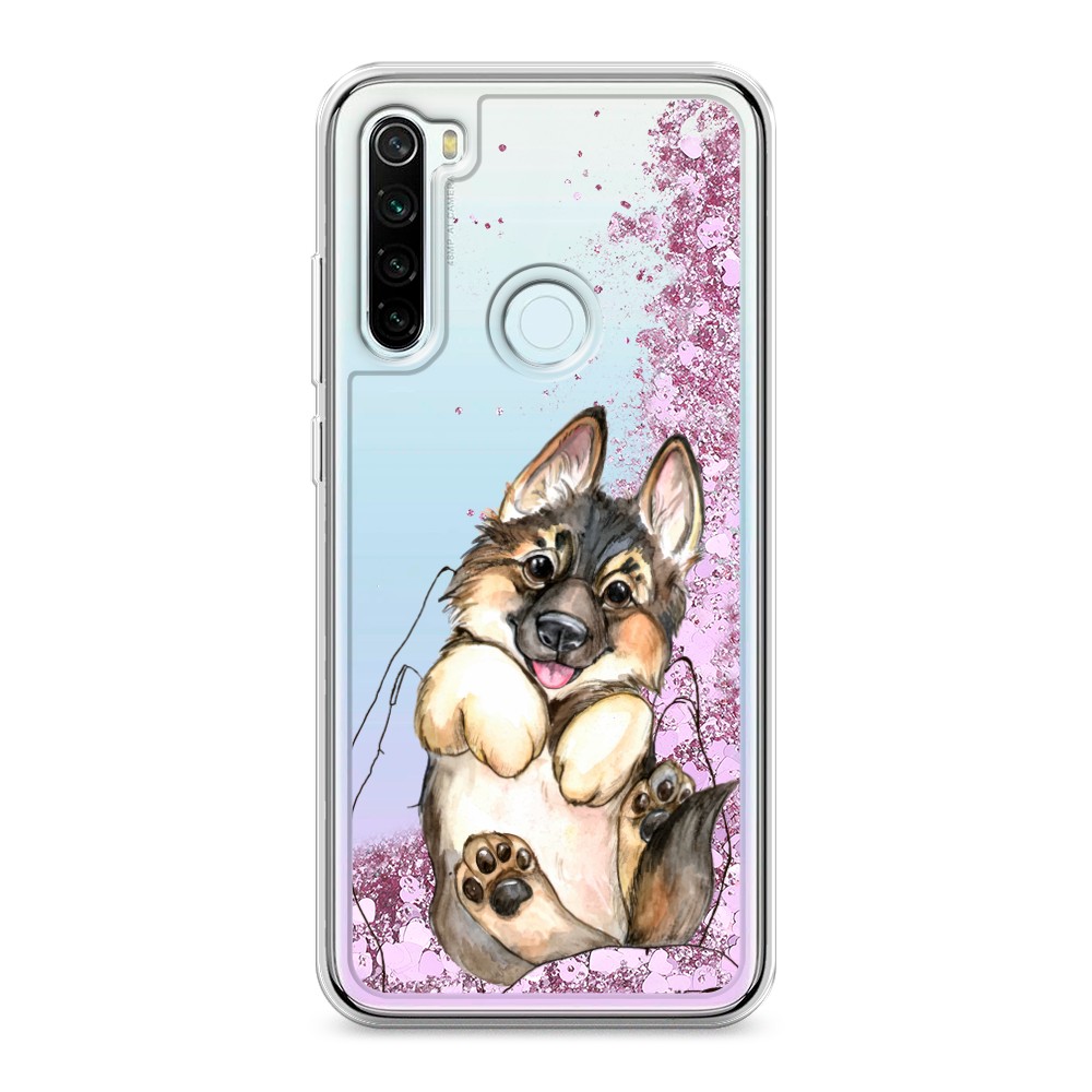 

Жидкий чехол с блестками "Овчарка в ладошках" на Xiaomi Redmi Note 8T