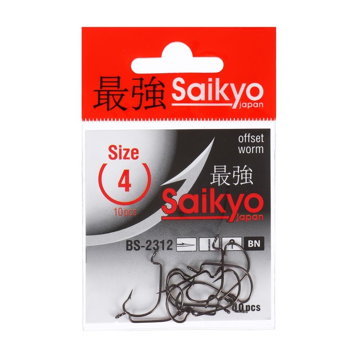 

Крючки Saikyo BS-2312 BN № 4, 10 шт, Черный