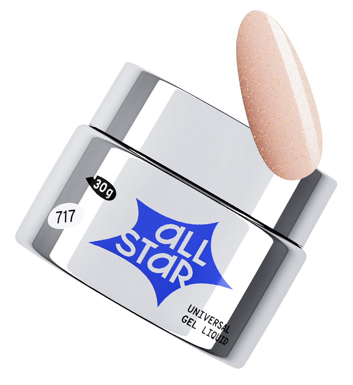 Гель скульпт низкой вязкости ALL STAR Gloss Beige 717 Пастельный беж с шим 30 г 690₽