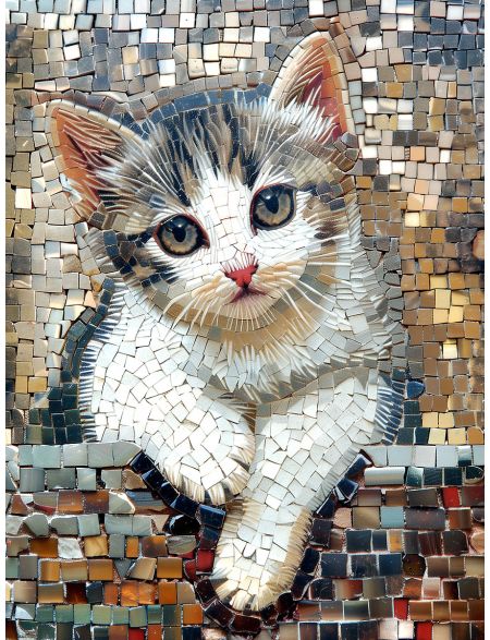 

Алмазная мозаика на подрамнике Кот, 90x70 см, 50 цветов, 85591, ПРА-835