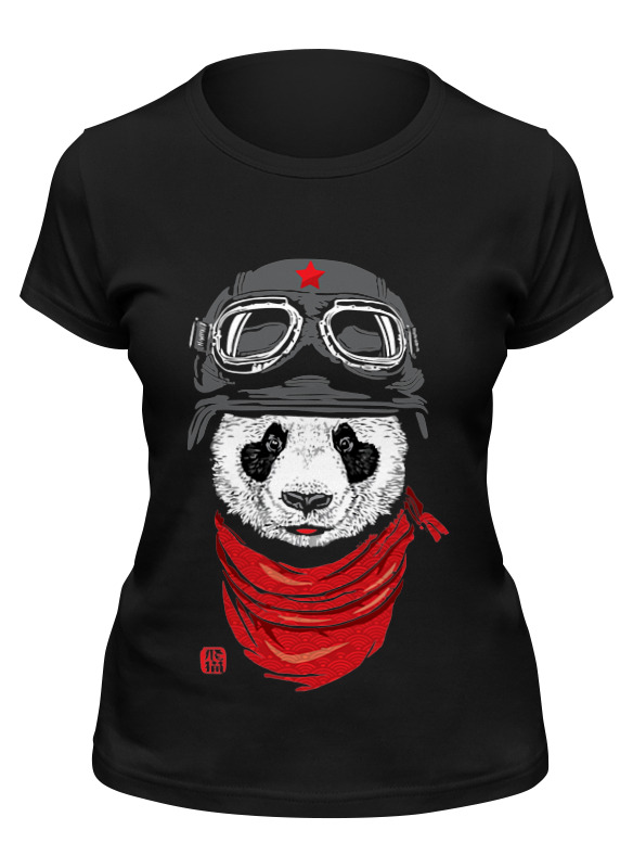 

Футболка женская Printio Панда (panda) черная 2XL, Черный, Панда (panda)