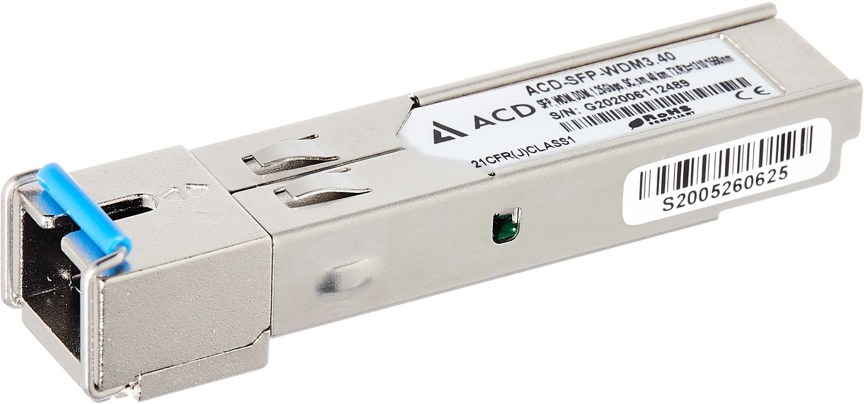 Трансивер ACD-SFP-WDM3.40  SFP, WDM, DDM, 1.25Gbps, SC, sm, 40 km, TX/RX=1310/1550nm