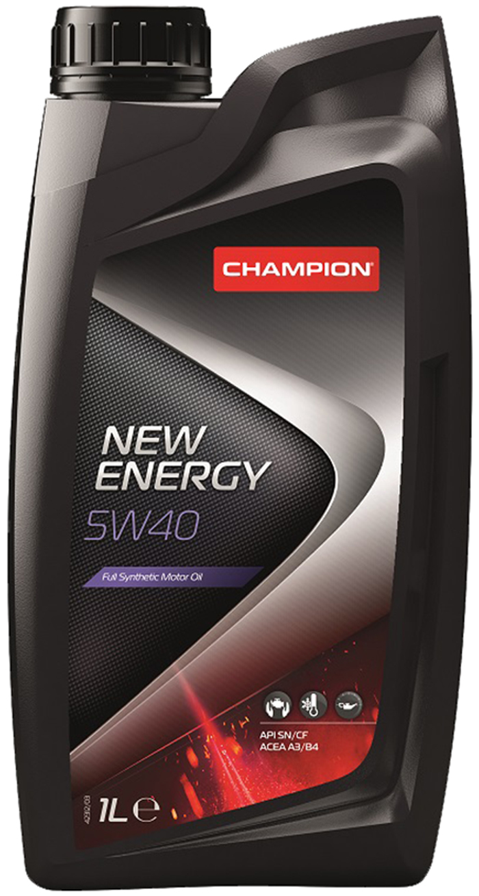 фото Автомобильное синтетическое моторное масло champion new energy 5w40, 1 л