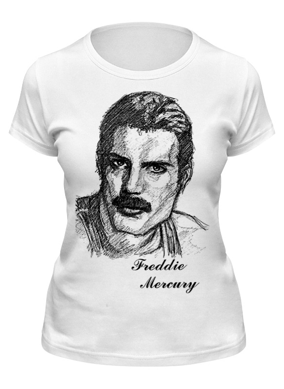 фото Футболка женская printio freddie mercury - queen белая 2xl