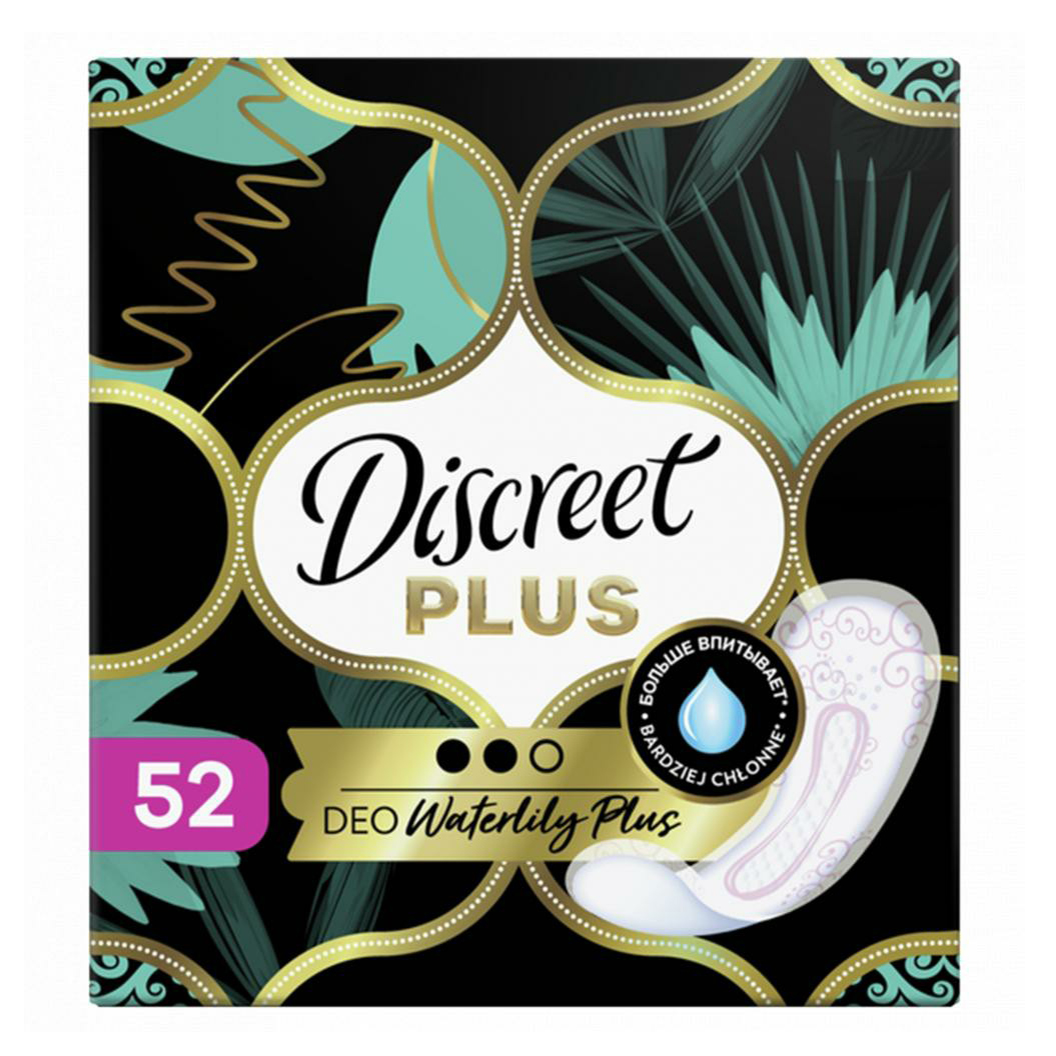 Прокладки женские ежедневные Discreet Plus Deo Water Lily Plus 52 шт