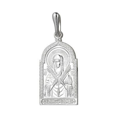 

Маленькая икона Божия Матерь Семистрельная серебряная Б530499б, 6413Б