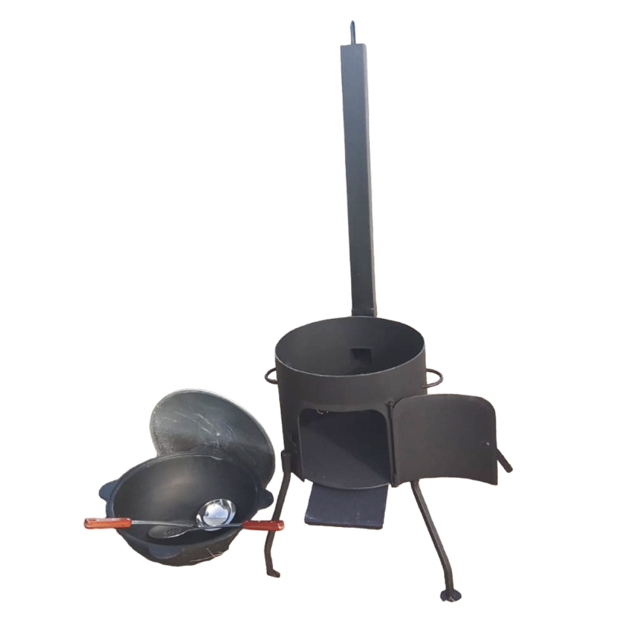 Казан чугунный DAVR METALL 8 литров и печь 3 мм сталь