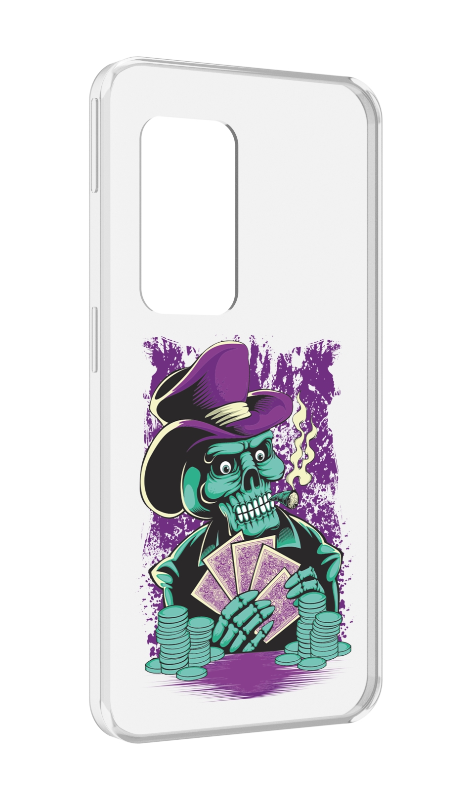 

Чехол MyPads зеленый череп с картами для UleFone Power Armor X11 Pro, Прозрачный, Tocco