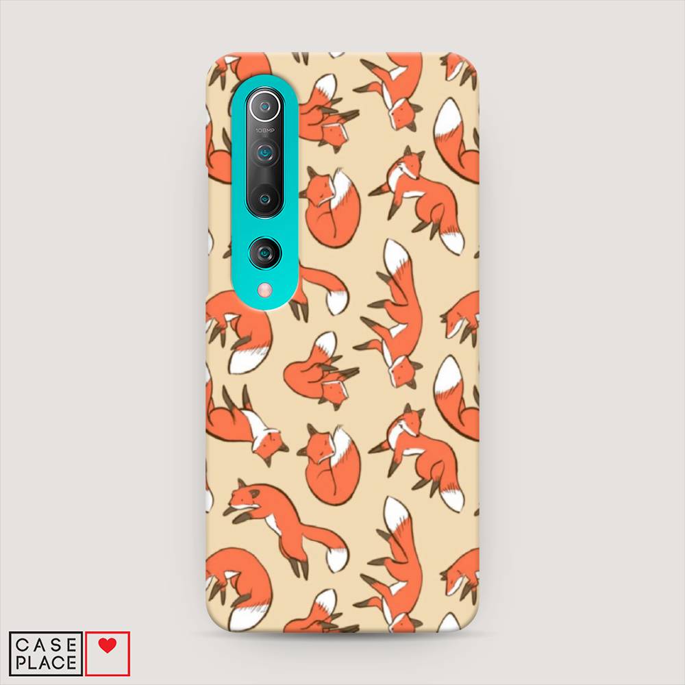 

Пластиковый чехол "Лисички фон" на Xiaomi Mi 10, 37520-2
