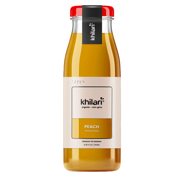 Сок персиковый Khilari натуральный сок, прямой отжим, 250 мл