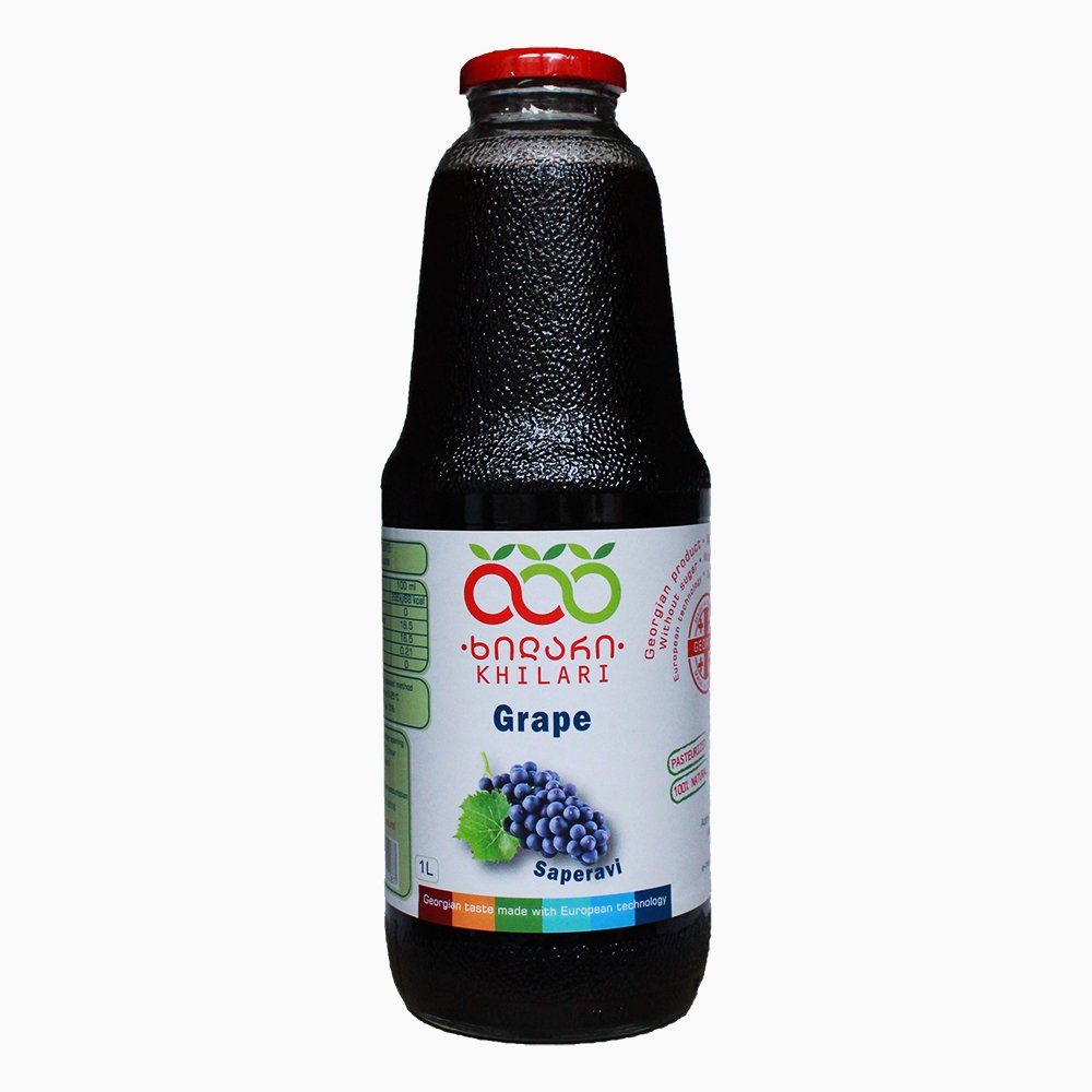 Сок из красного винограда Khilari натуральный сок, прямой отжим, 1 л