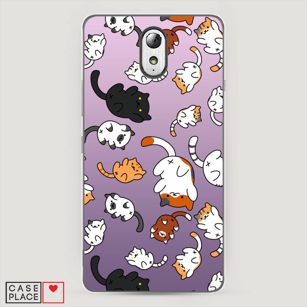 

Чехол Awog на Lenovo Vibe P1m / Леново Vibe P1m "Котопад", Фиолетовый;белый, 111350-7