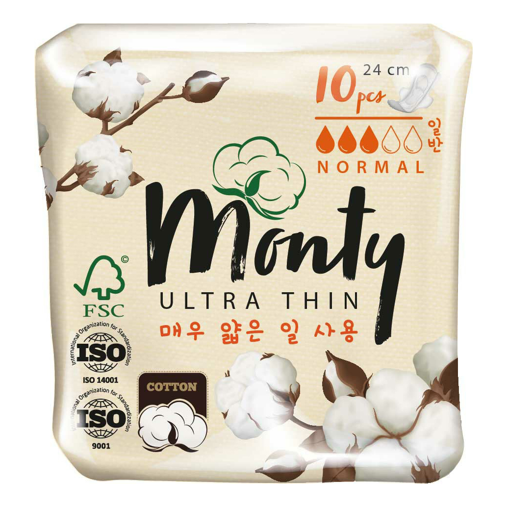 Прокладки женские гигиенические Monty Ultra Thin Normal Plus 10 шт