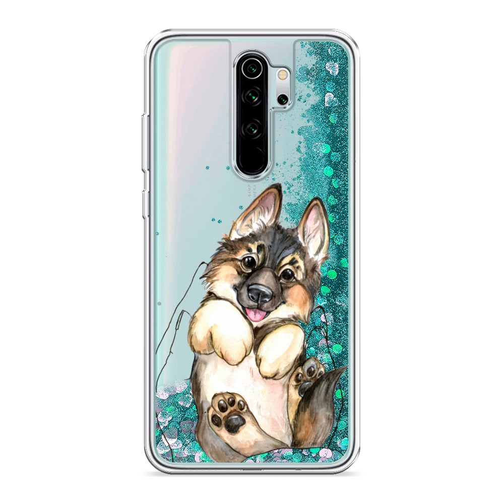 

Жидкий чехол с блестками "Овчарка в ладошках" на Xiaomi Redmi Note 8 Pro, 36695-1
