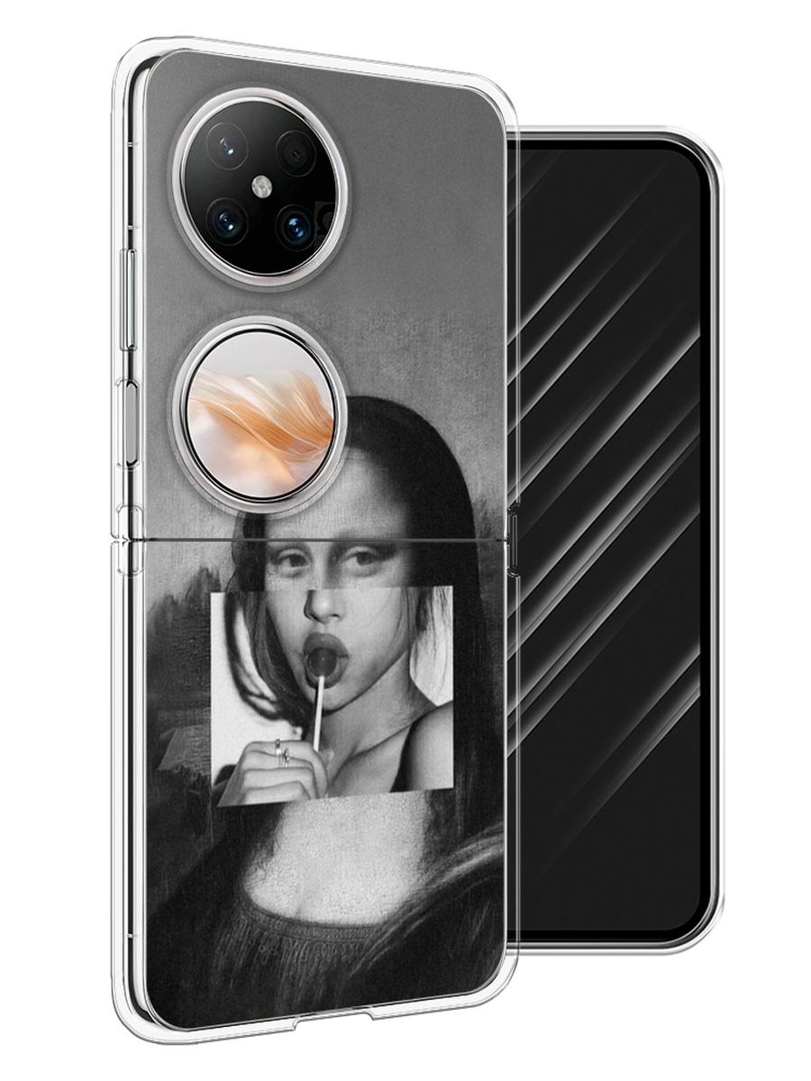

Чехол Awog на Huawei Pocket 2 "Mona Lisa sucking lollipop", Серый, 6123850-1