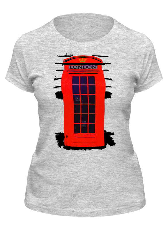 

Футболка женская Printio London phone booth серая XL, Серый, London phone booth