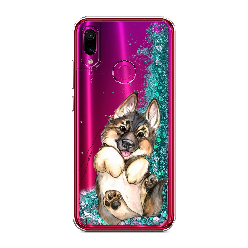 

Жидкий чехол с блестками "Овчарка в ладошках" на Xiaomi Redmi Note 7, 34795-1