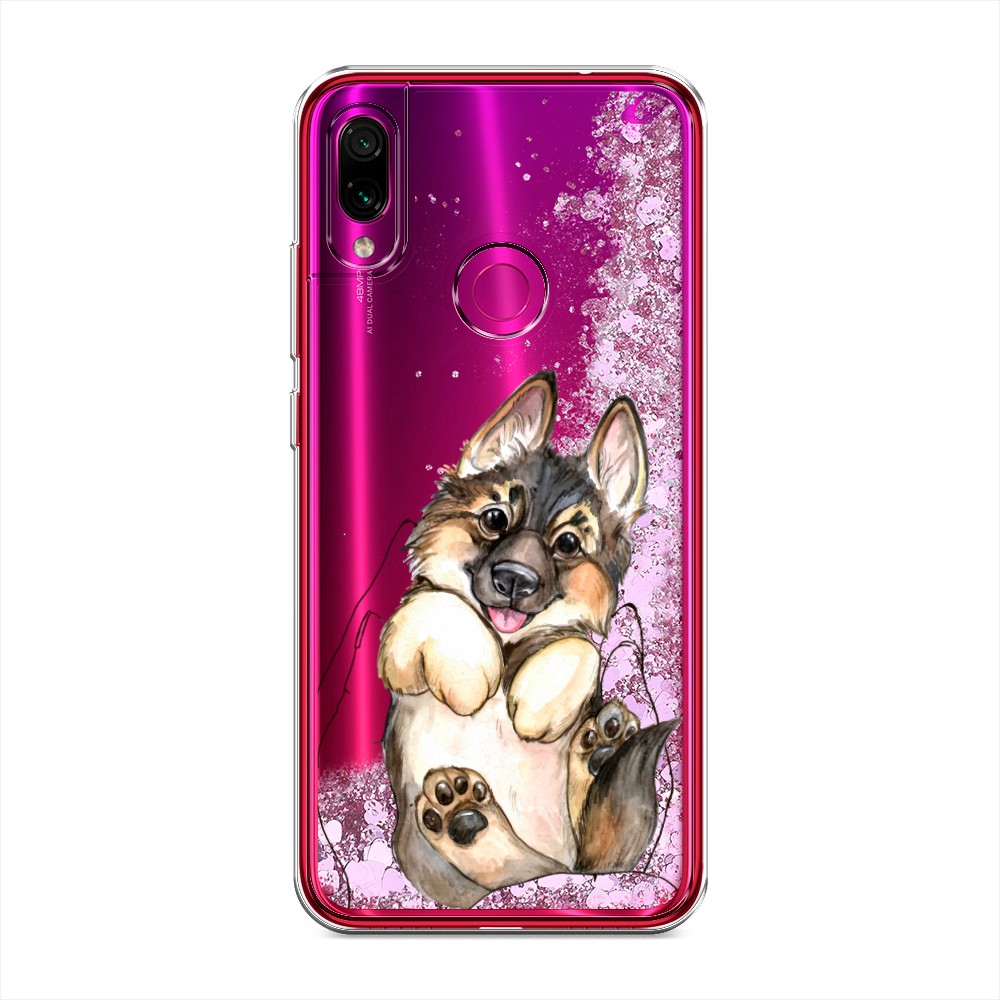 

Жидкий чехол с блестками "Овчарка в ладошках" на Xiaomi Redmi Note 7