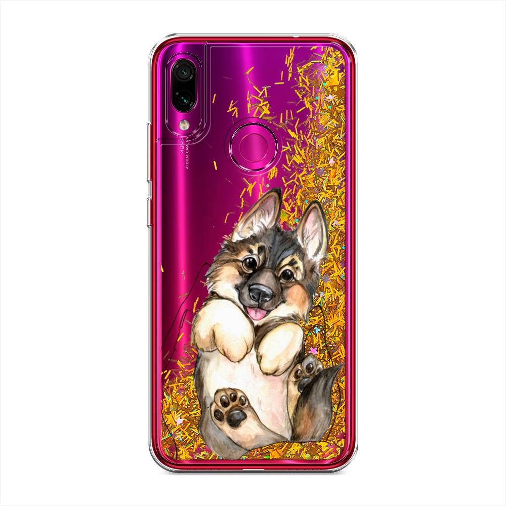 

Жидкий чехол с блестками "Овчарка в ладошках" на Xiaomi Redmi Note 7, 34790-1