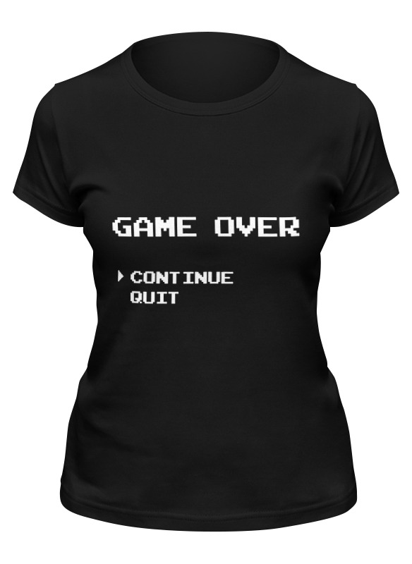 

Футболка женская Printio Game over (8-bit) черная S, Черный, Game over (8-bit)