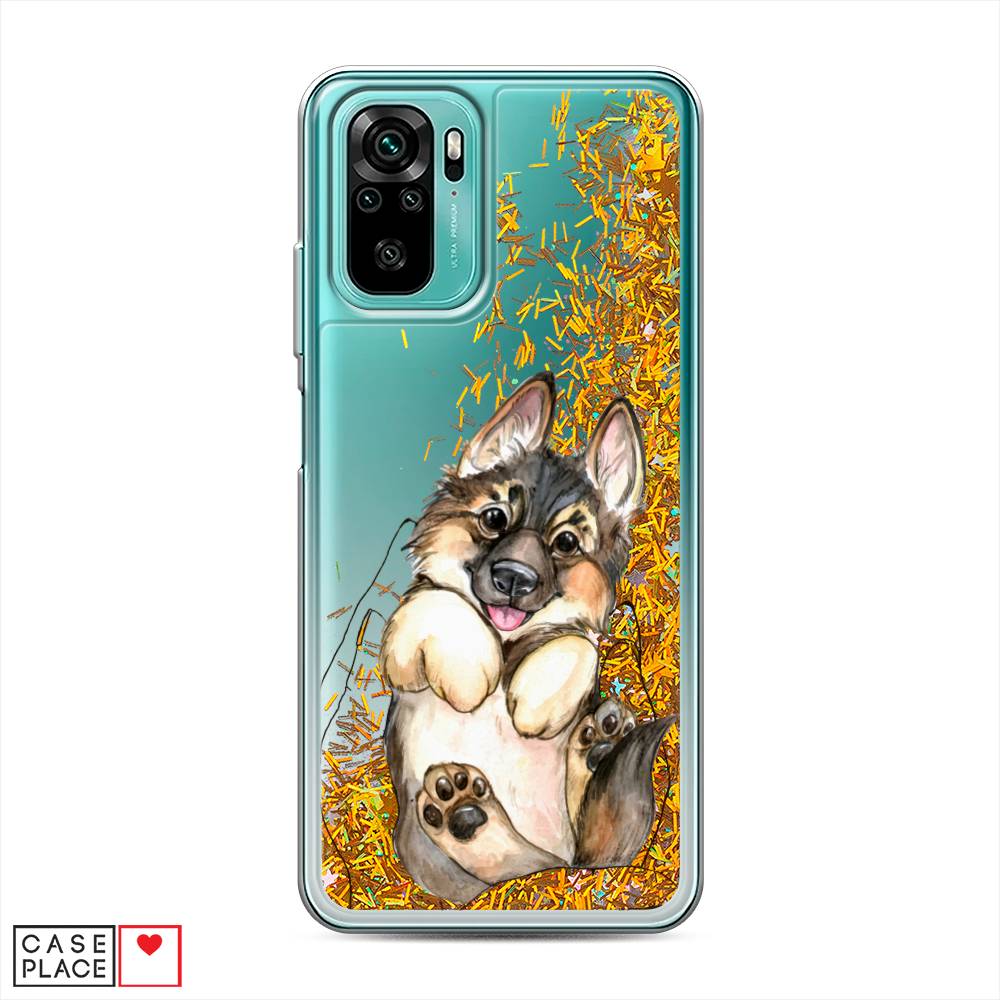 

Жидкий чехол с блестками "Овчарка в ладошках" на Xiaomi Redmi Note 10S, 39990-1