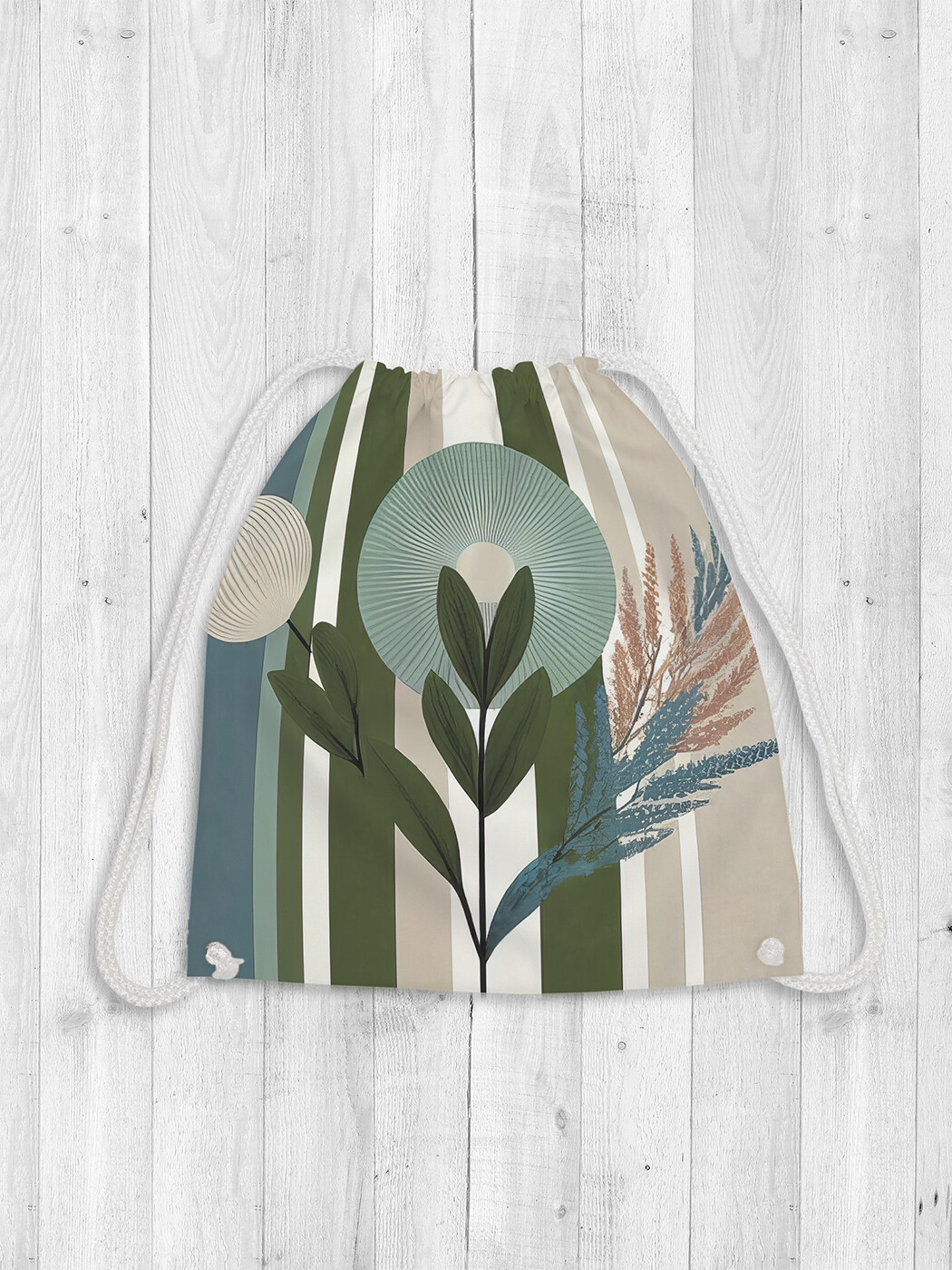 

Сумка мешок для обуви JoyArty Растительный минимализм 38x40 bpa sd3326, Зеленый, Растительный минимализм