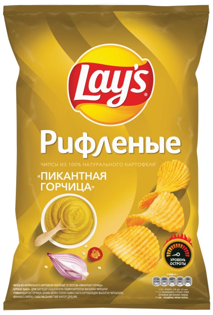 

Чипсы картофельные Lay's Пикантная горчица рифленые 140 г
