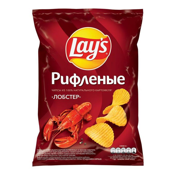 фото Чипсы картофельные lay's лобстер рифленые 140 г