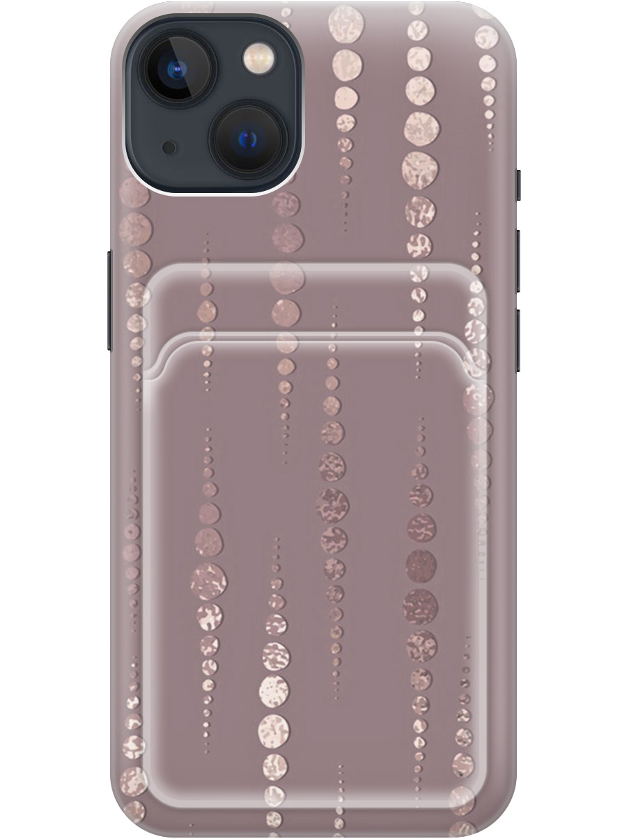 

Силиконовый чехол на Apple iPhone 13 Mini с рисунком "Монеты в розовых песках", Белый;розовый, 20012025